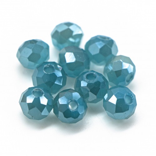 Бусины рондели 6*4мм, бирюзовый полупрозрачный